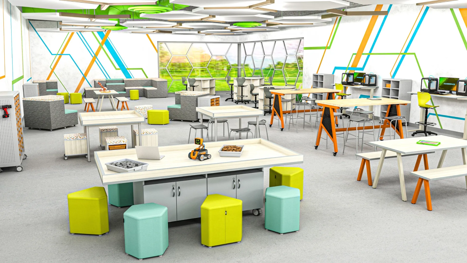 Rendering of the remodeled Pine View media center