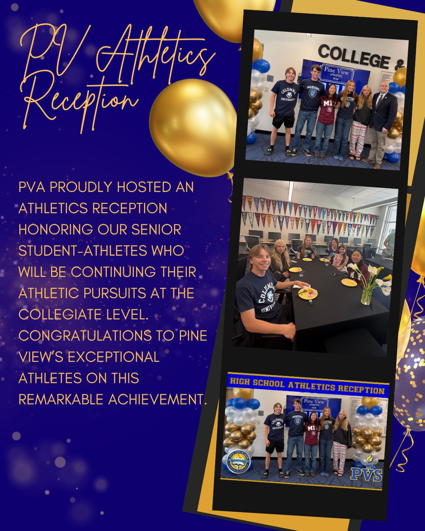 Senior student-athletes at the High School Athletics Reception